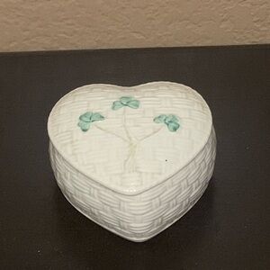 Belleek Heart-Shaped Trinket Box